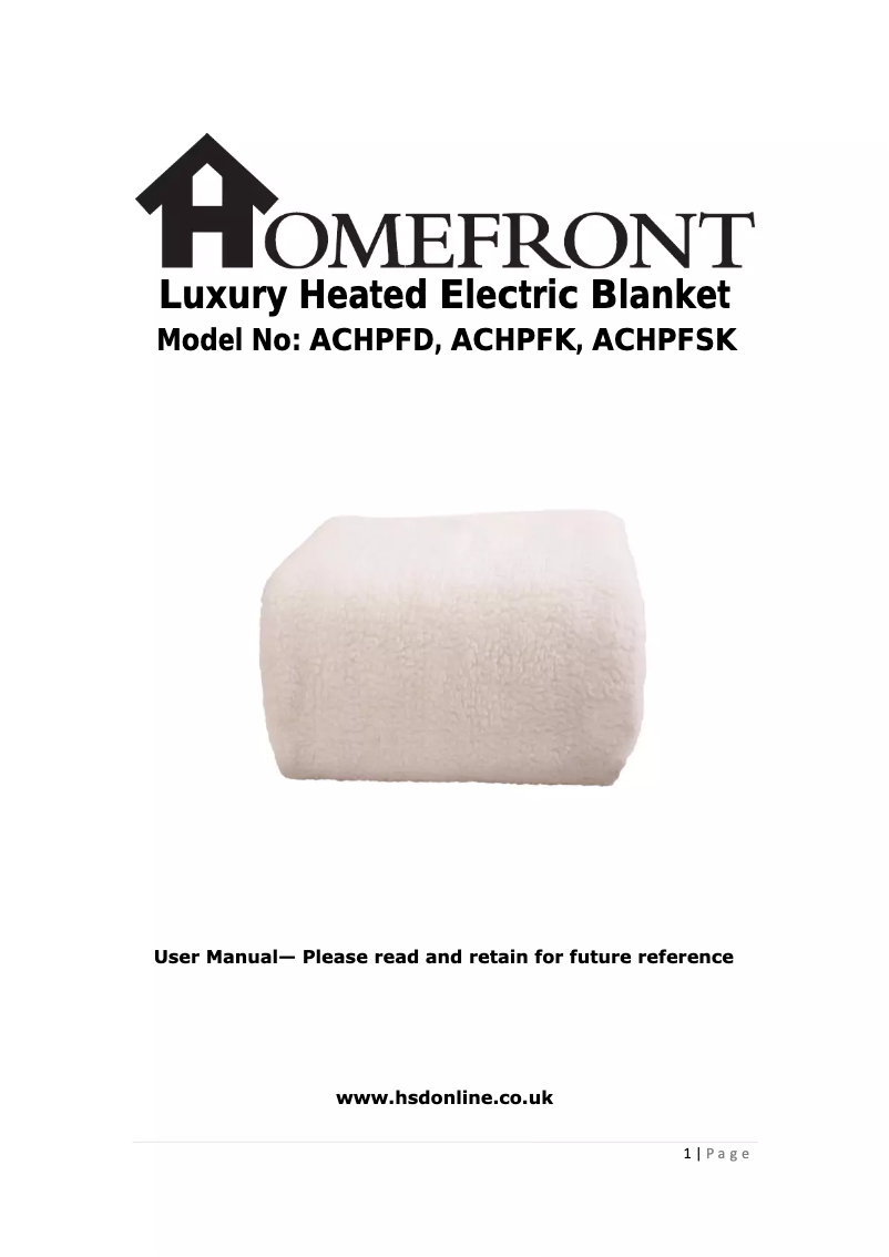 Página 1 del manual Manual de usuario Homefront ACHPFK