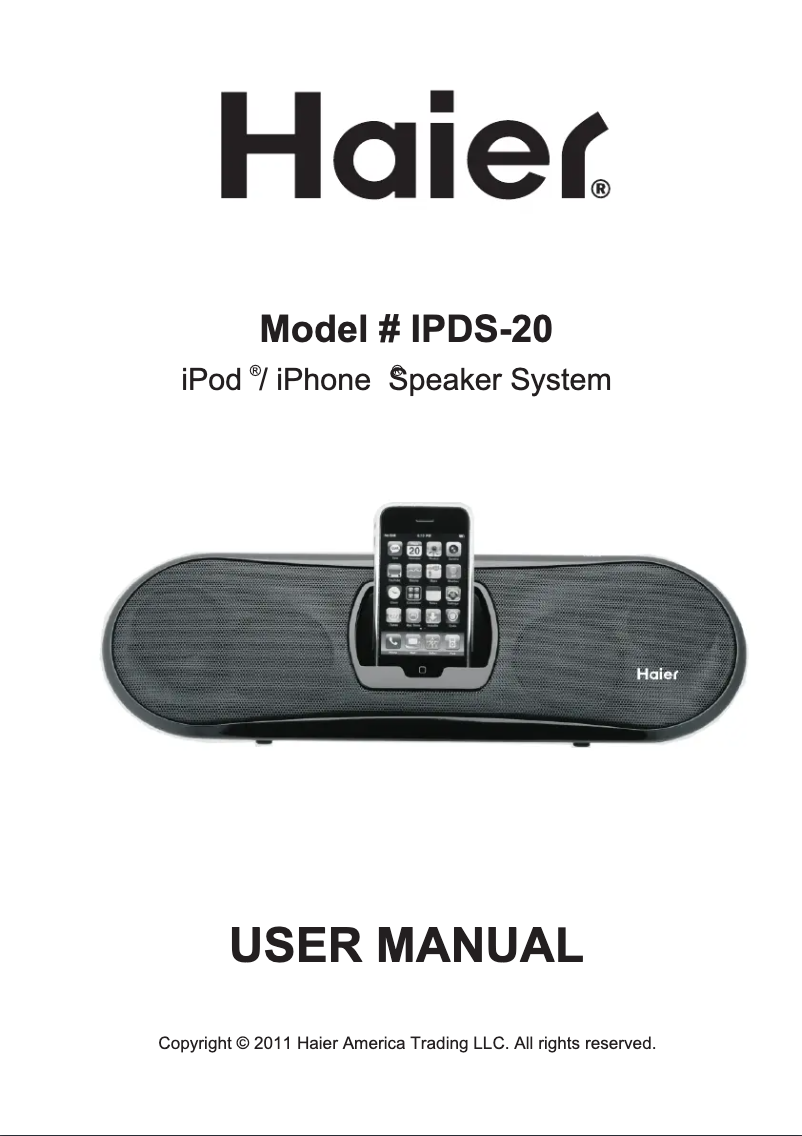 Página 1 del manual Manual de usuario Haier IPDS-20