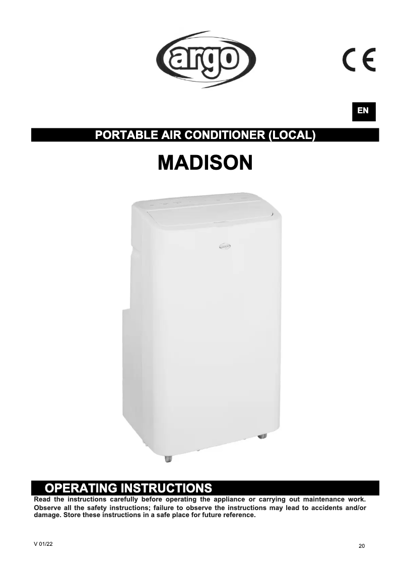 Página 1 del manual Manual de usuario Argoclima Madison