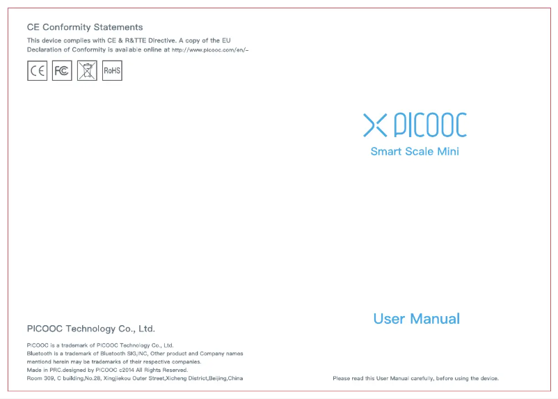 Imagen de la primera página del manual del dispositivo Smart Scale Mini