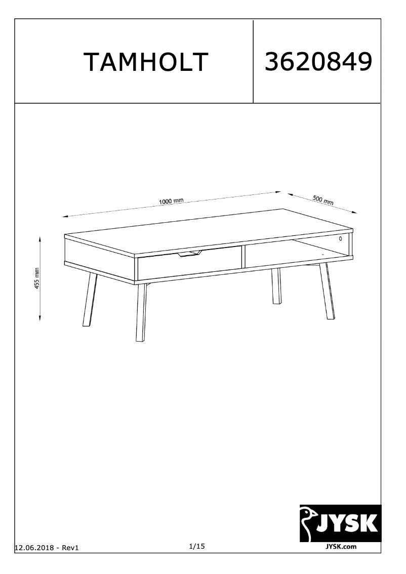 Página nº 1 - Manual de usuario JYSK Tamholt