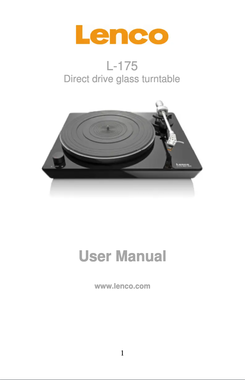 Página nº 1 - Manual de usuario Lenco L-175