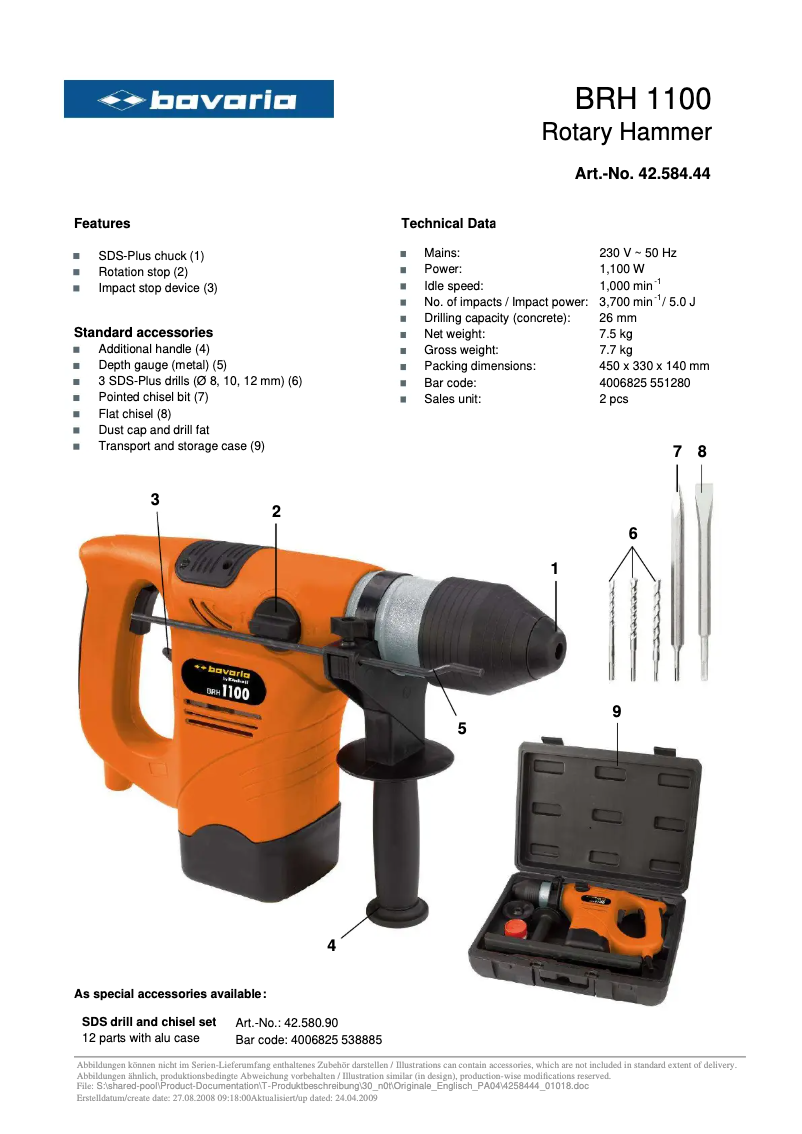 Página nº 1 - Manual de usuario Bavaria by Einhell BRH 1100
