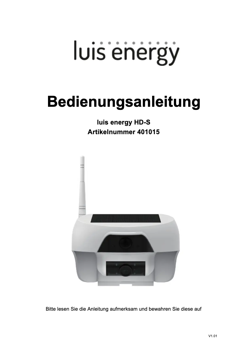 Imagen de la primera página del manual del dispositivo HD-S