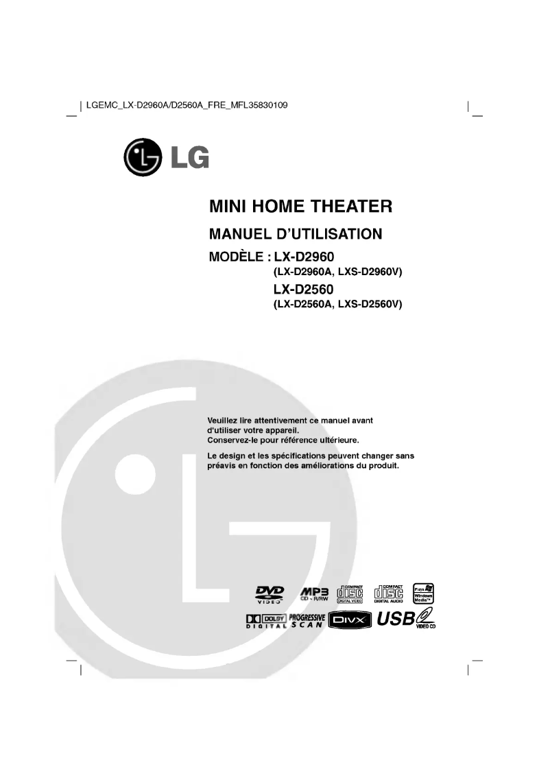Imagen de la primera página del manual del dispositivo LX-D2960A