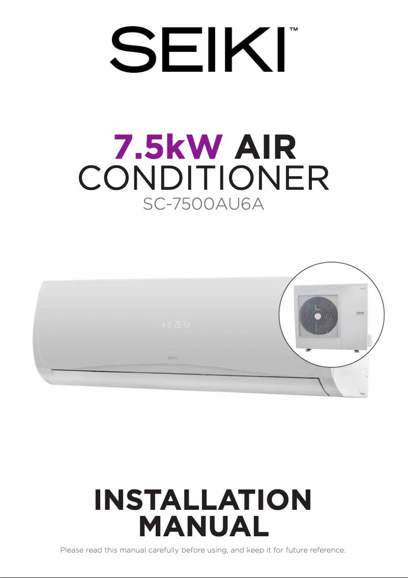 Imagen de la primera página del manual del dispositivo SC-7500AU6A