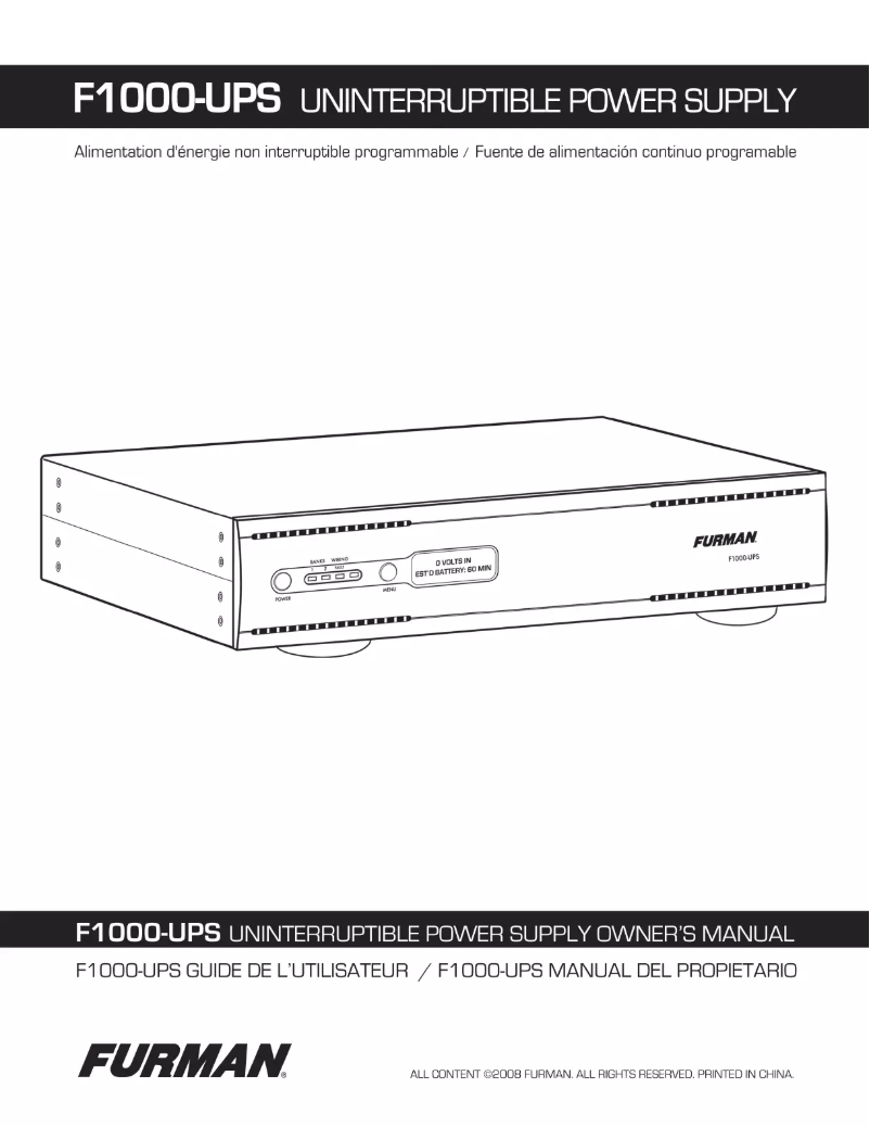 Página 1 del manual Manual de usuario Furman F1000-UPS