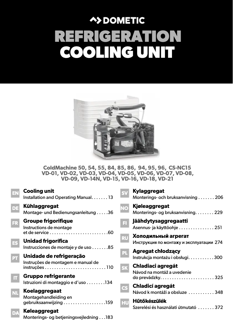 Imagen de la primera página del manual del dispositivo ColdMachine VD-03