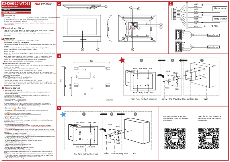 Página nº 1 - Guía de inicio rápido Hikvision DS-KH6320-WTDE1
