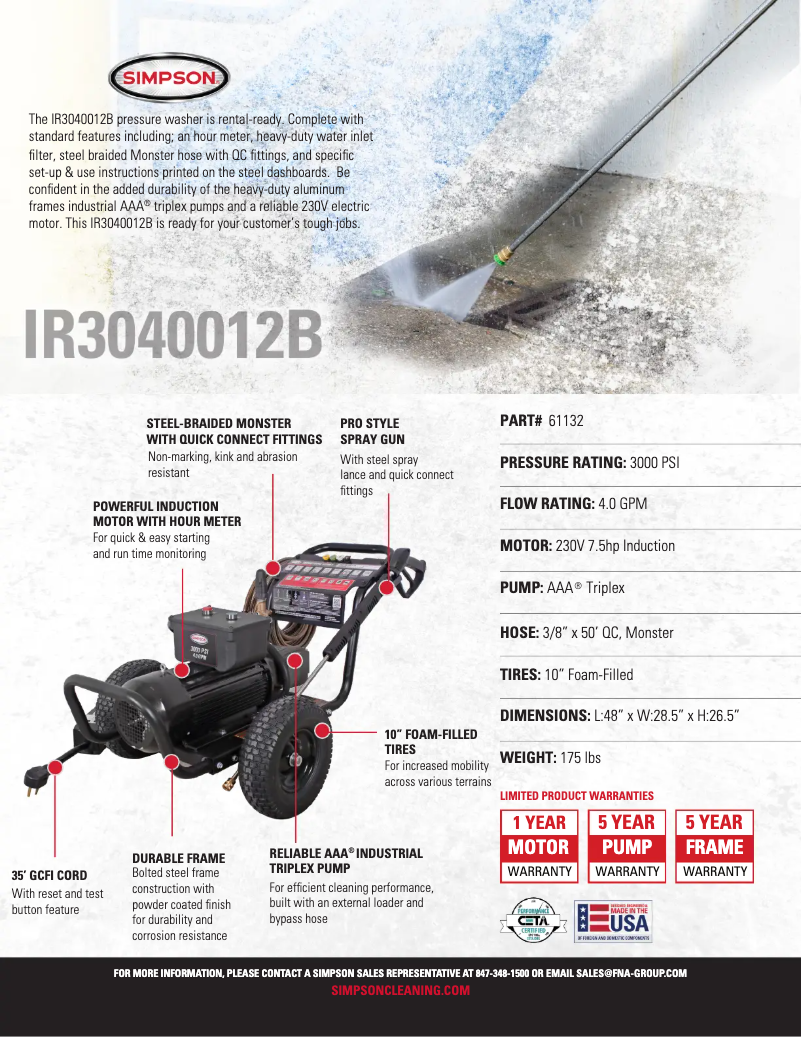 Página 1 del manual Ficha técnica Simpson IR3040012B