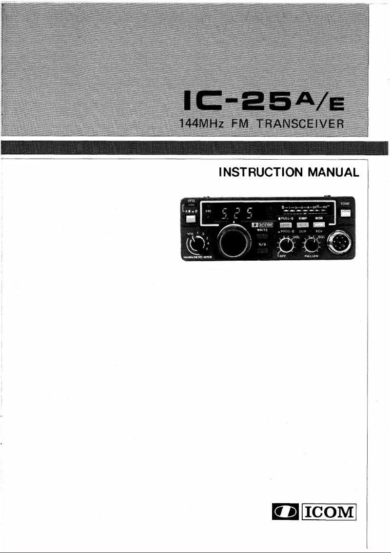 Imagen de la primera página del manual del dispositivo IC-25A