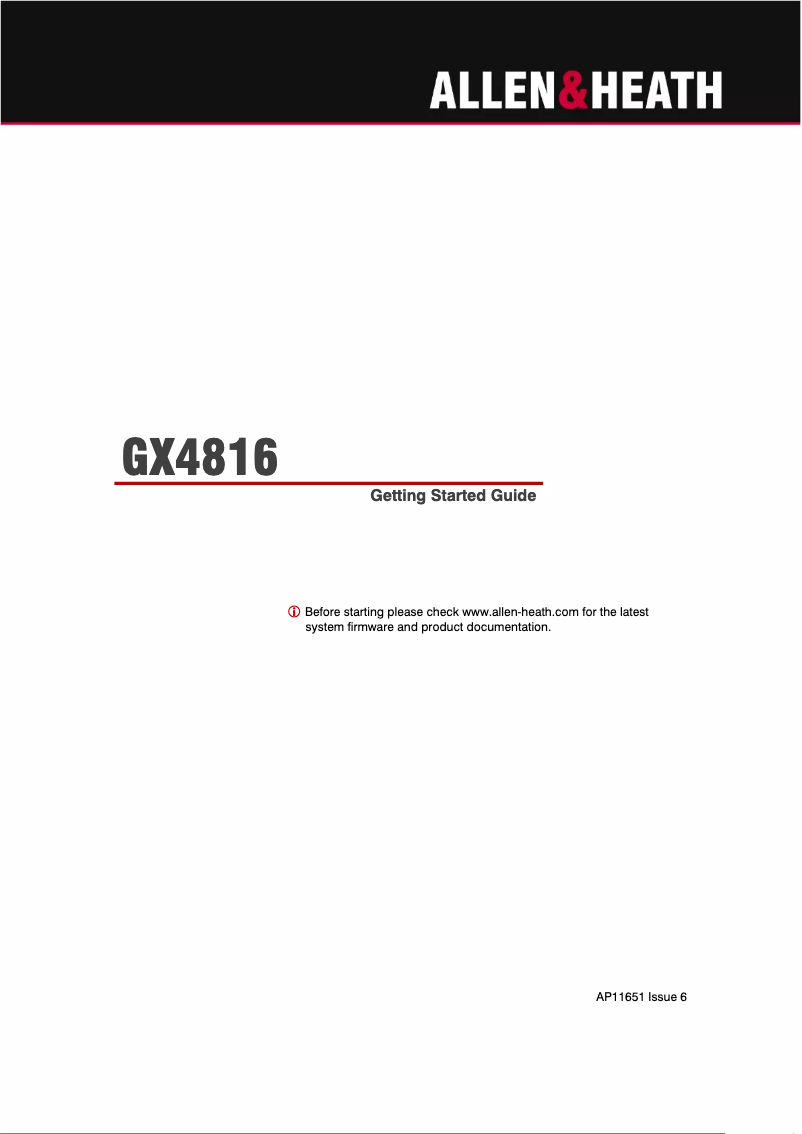 Página 1 del manual Manual de usuario Allen & Heath GX4816