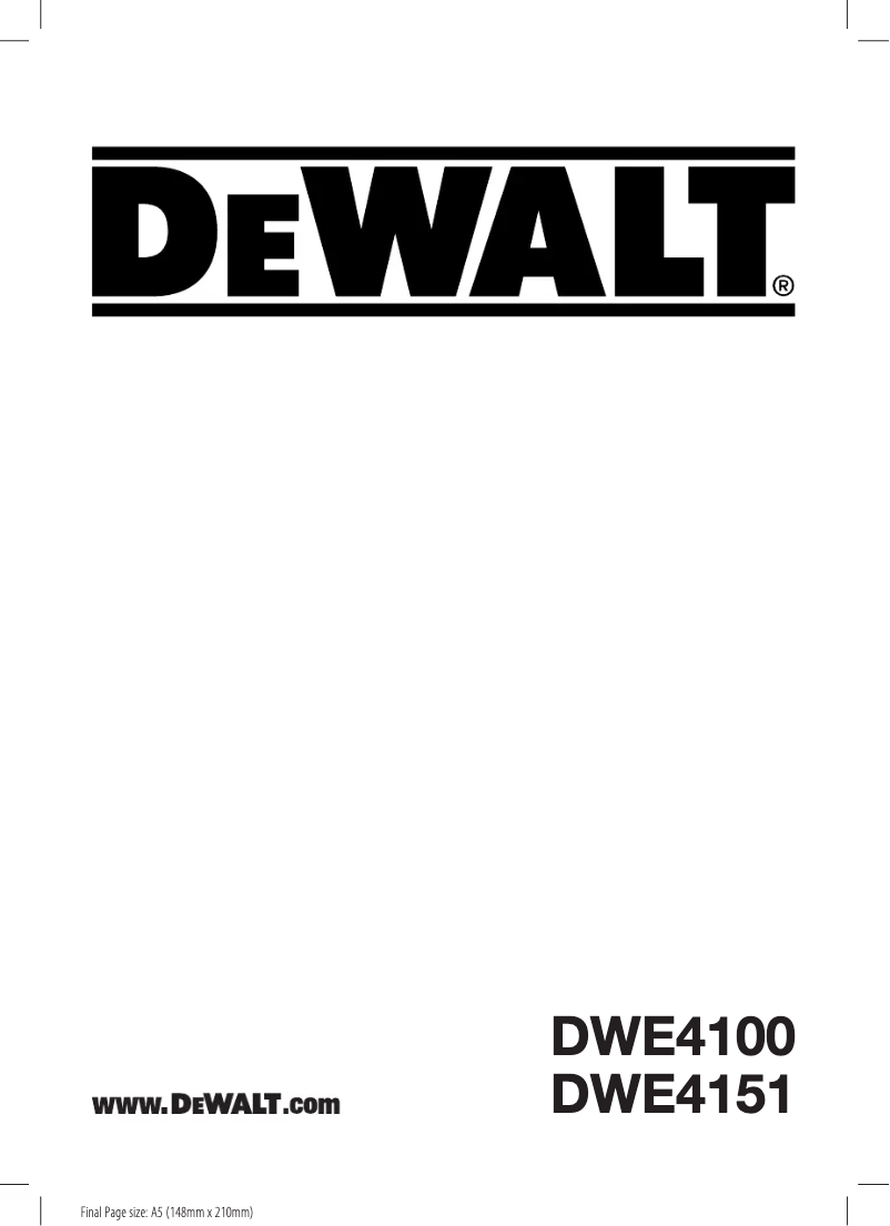 Página 1 del manual Manual de usuario DeWalt DWE4100