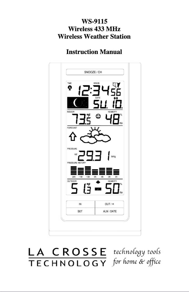 Imagen de la primera página del manual del dispositivo WS-9115TWC