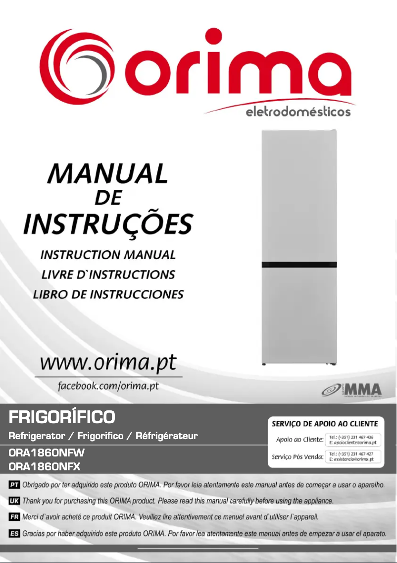 Página nº 1 - Manual de usuario Orima ORA-1860-NF-X