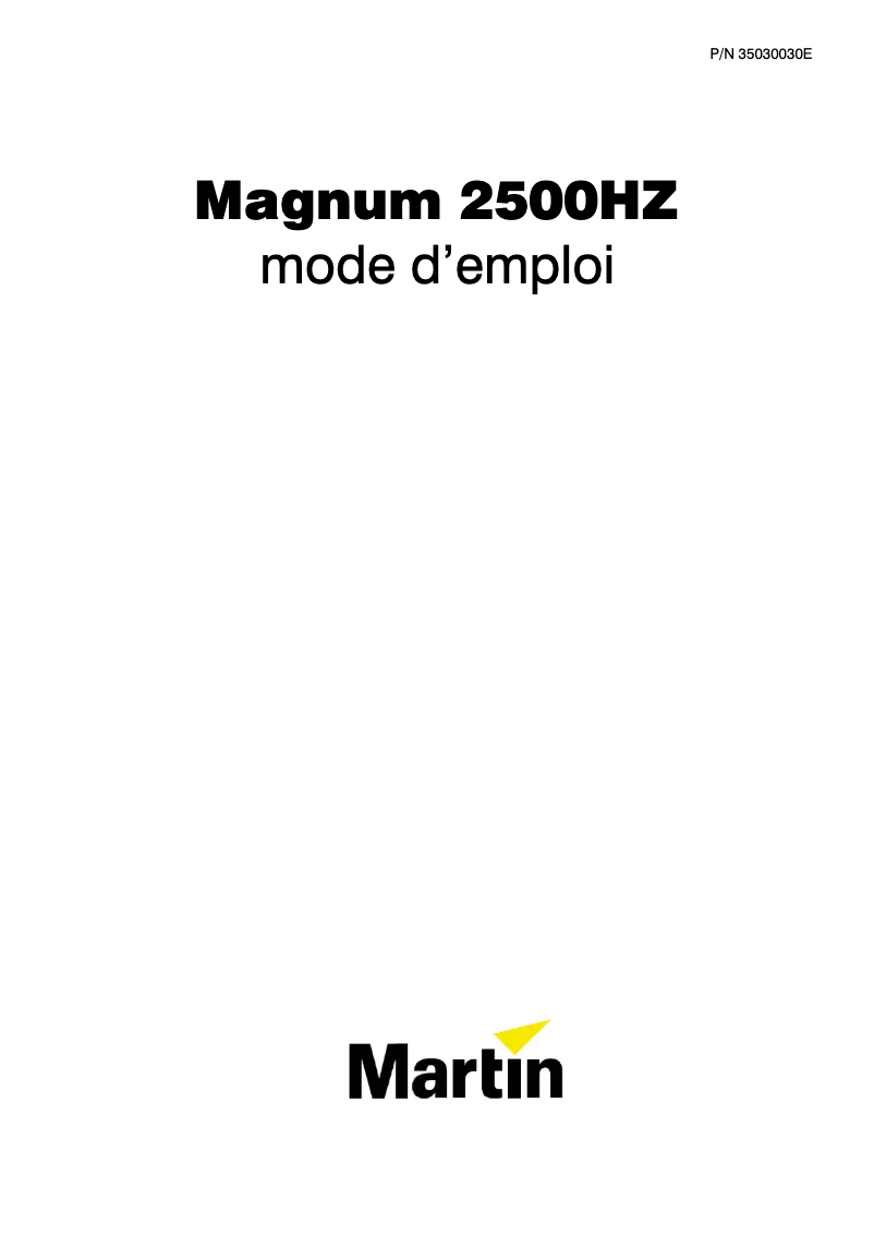 Imagen de la primera página del manual del dispositivo Magnum 2500 Hz