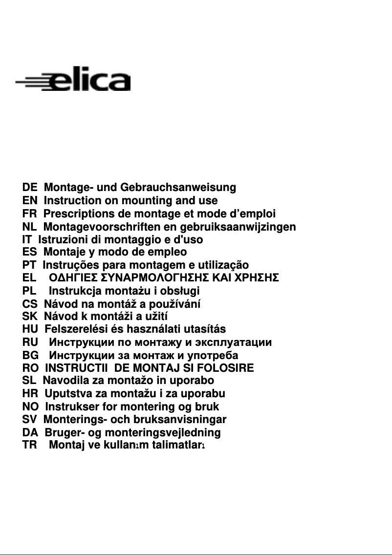 Página 1 del manual Manual de usuario Elica Tamaya