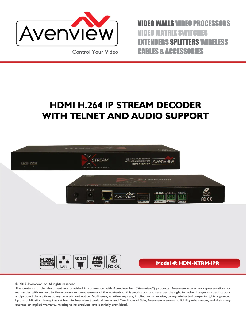 Imagen de la primera página del manual del dispositivo HDM-XTRM-IPR