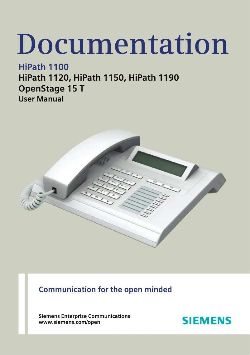 Página nº 1 - Manual de usuario Siemens HiPath 1120 (OpenStage 15 T)