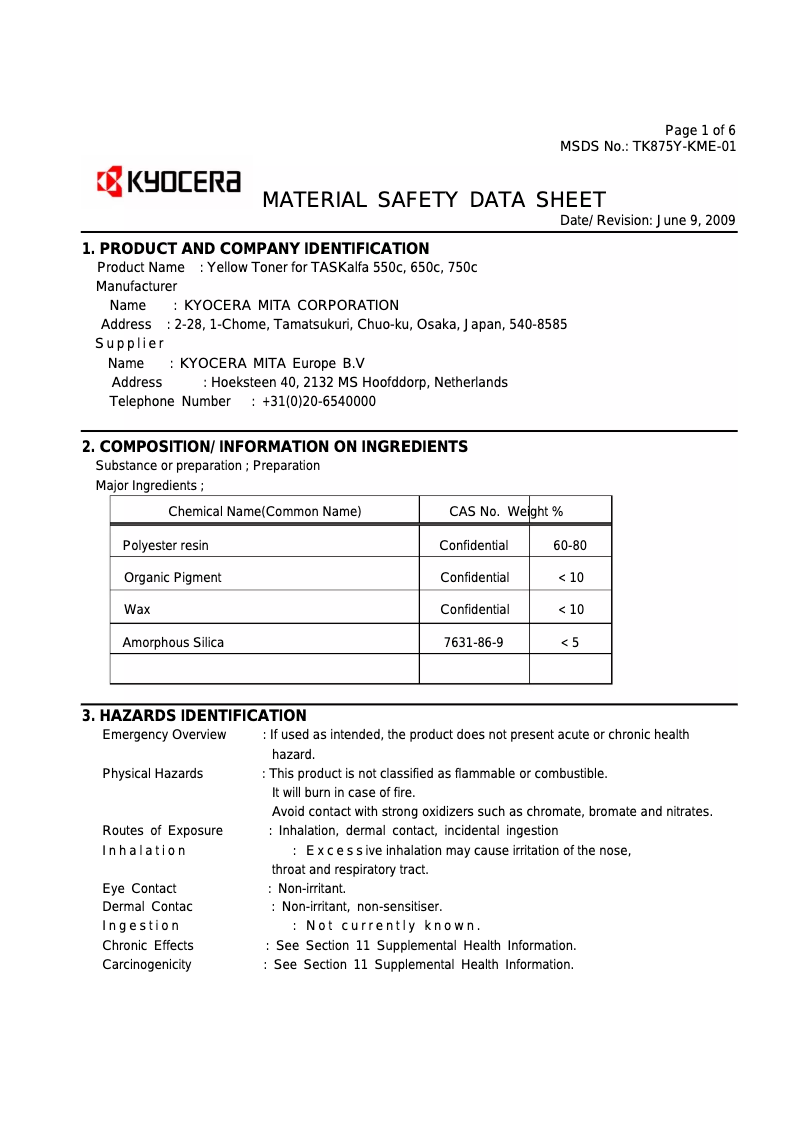 Página 1 del manual Instrucciones de seguridad Kyocera TASKalfa 550c
