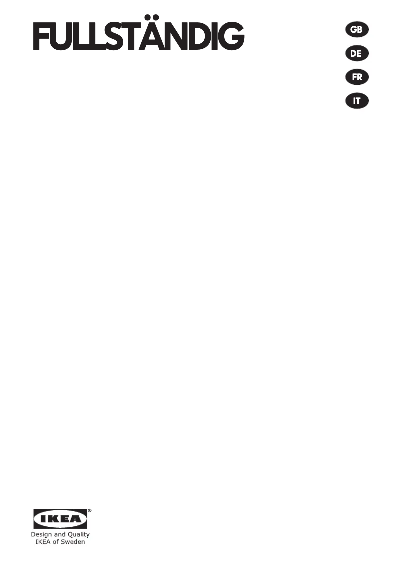 Imagen de la primera página del manual del dispositivo FULLSTÄNDIG 705.270.08