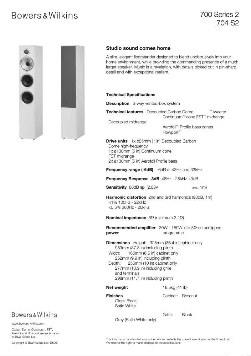 Imagen de la primera página del manual del dispositivo 704 S2