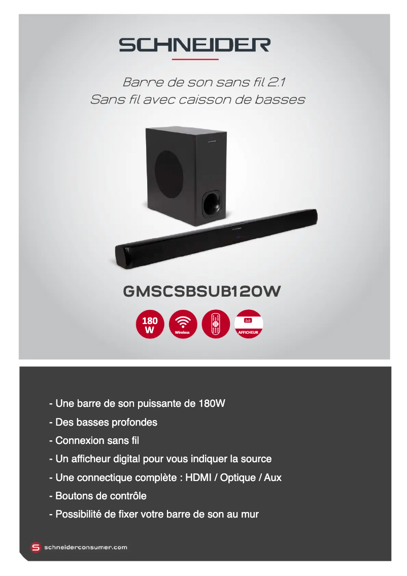 Imagen de la primera página del manual del dispositivo GMSCBSU120W