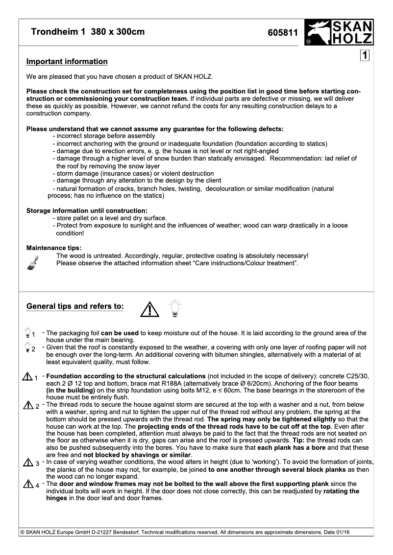 Página nº 1 - Manual de usuario Skan Holz Trondheim