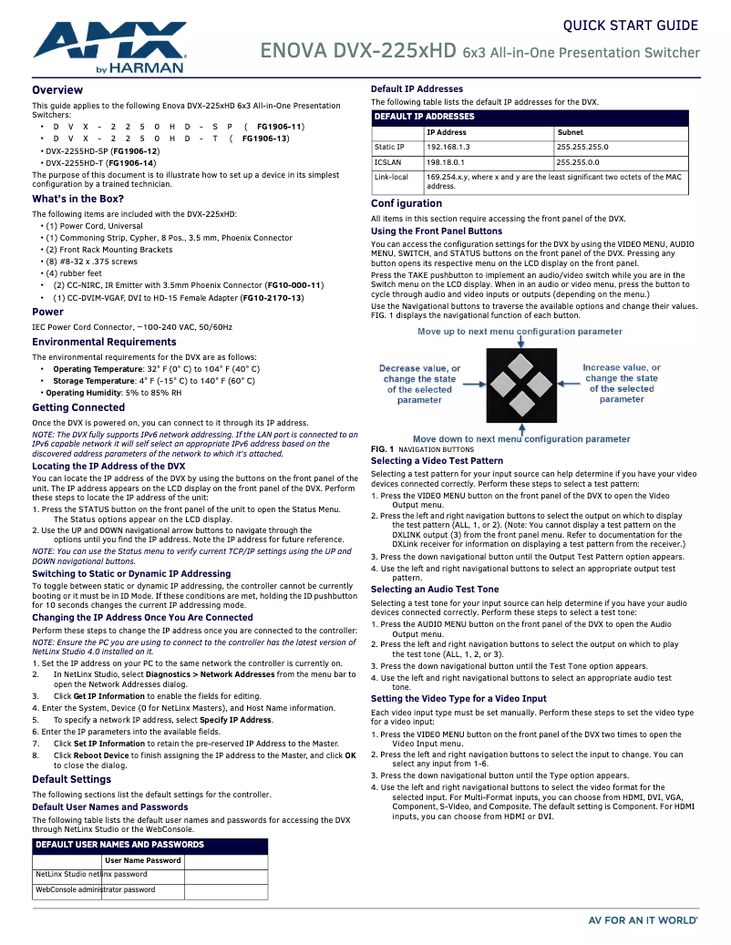 Imagen de la primera página del manual del dispositivo DVX-2255HD