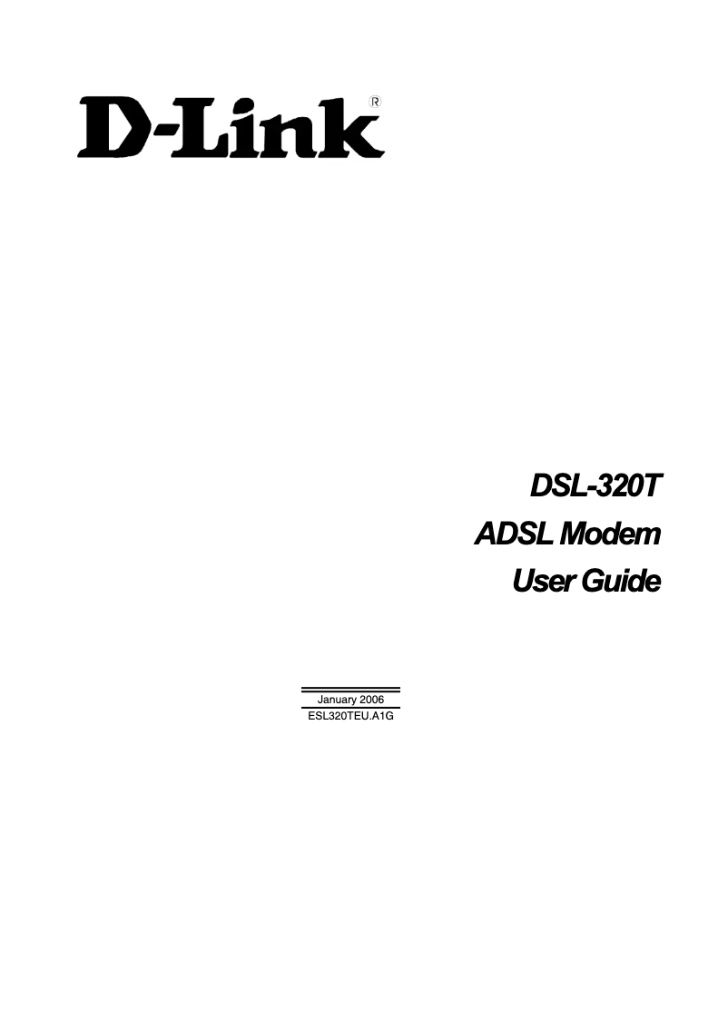 Imagen de la primera página del manual del dispositivo DSL-320T