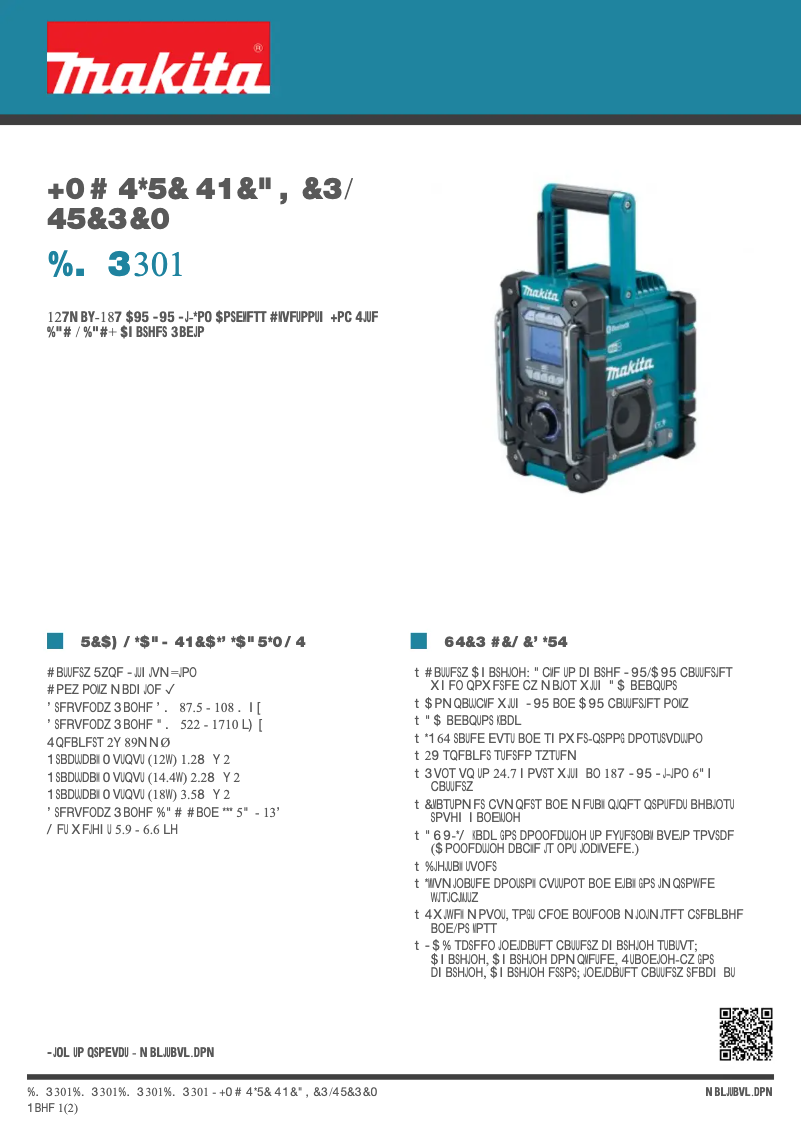 Página nº 1 - Ficha técnica Makita DMR301