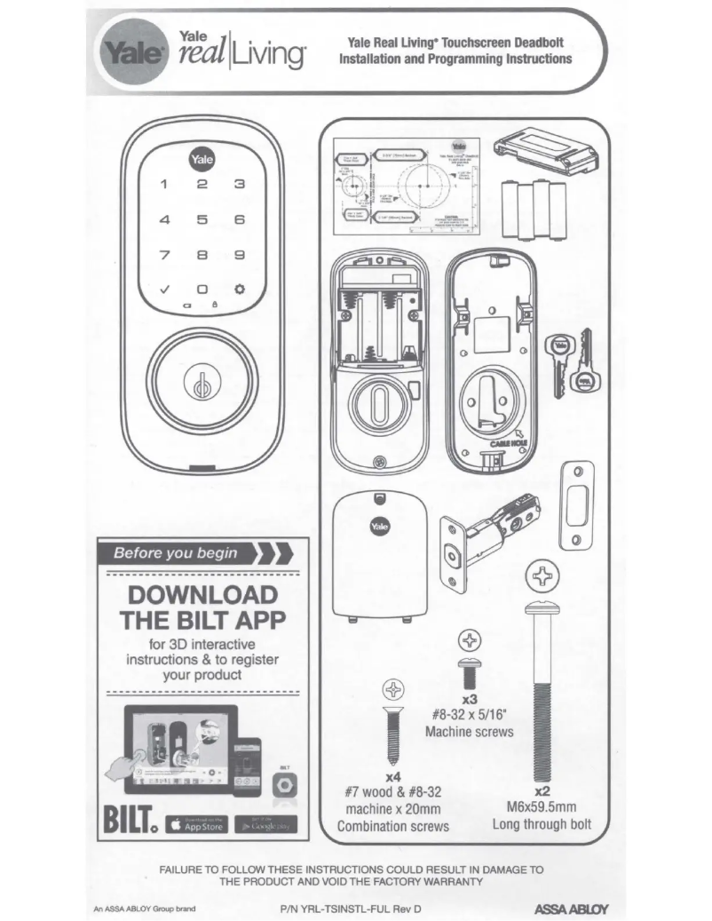 Página 1 del manual Manual de usuario Yale Real Living YRD620