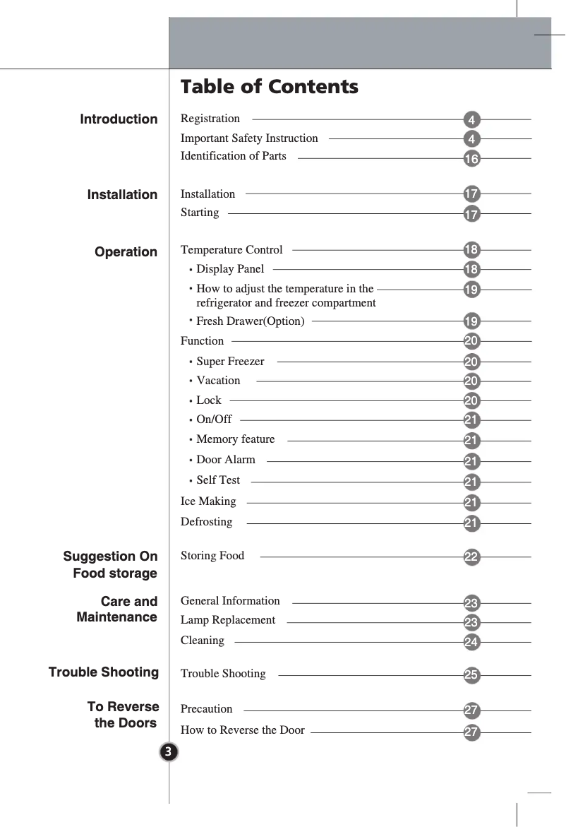 Imagen de la primera página del manual del dispositivo GR-B449BSQW