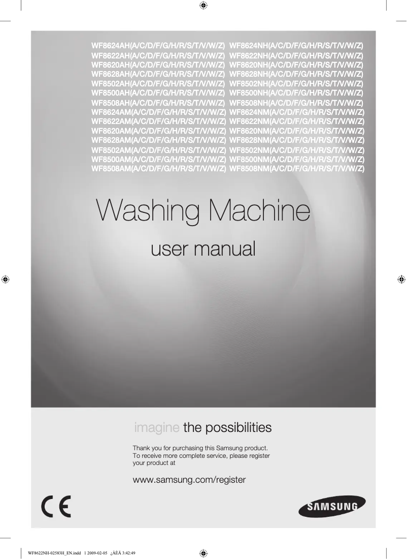 Imagen de la primera página del manual del dispositivo WF8500NMW