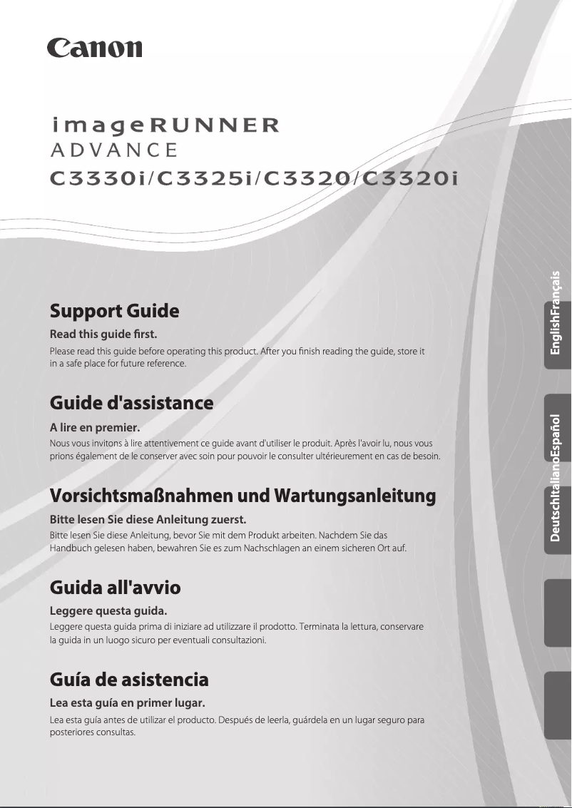 Imagen de la primera página del manual del dispositivo imageRUNNER ADVANCE C3330i