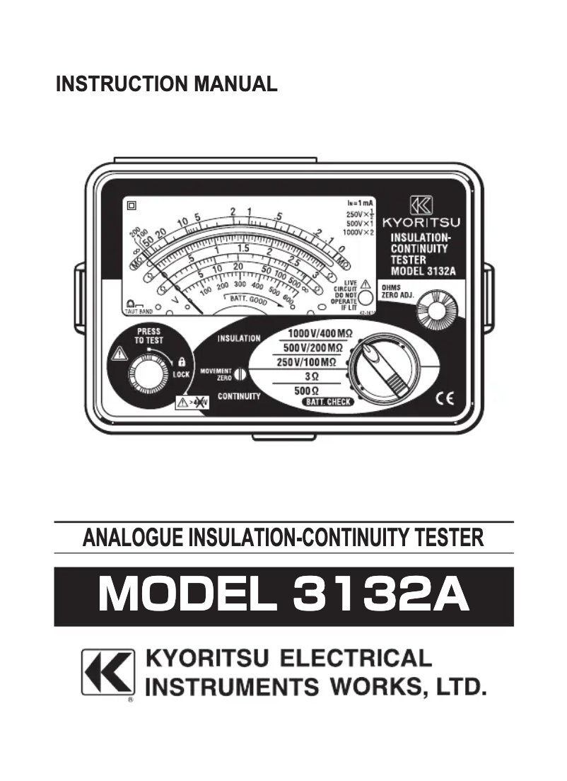 Página 1 del manual Manual de usuario Kyoritsu 3132A