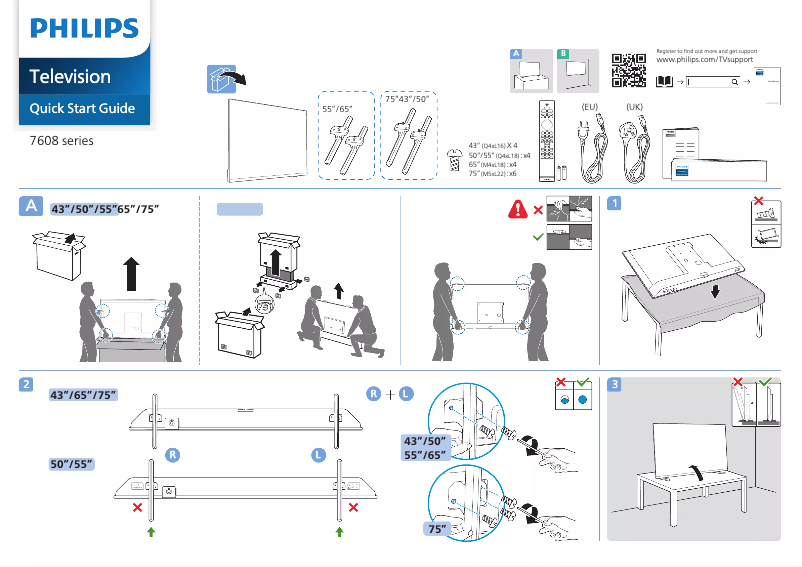 Página 1 del manual Guía de inicio rápido Philips 43PUS7608