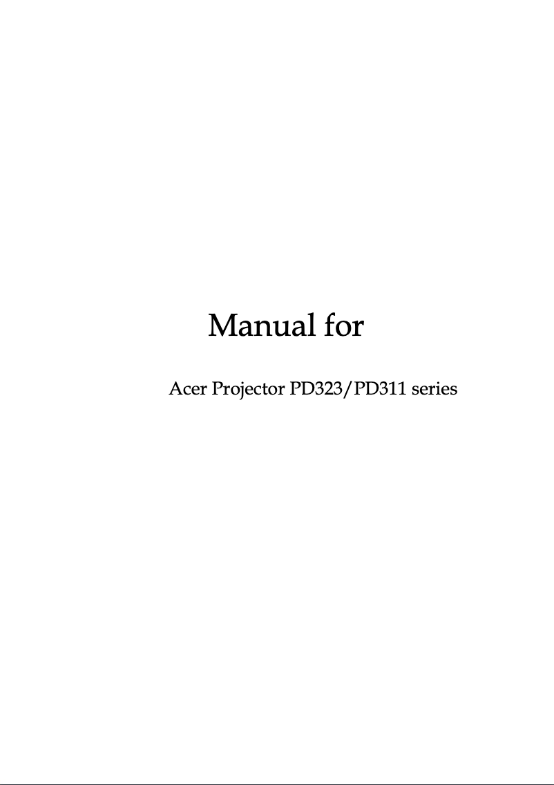 Página 1 del manual Manual de usuario Acer PD311