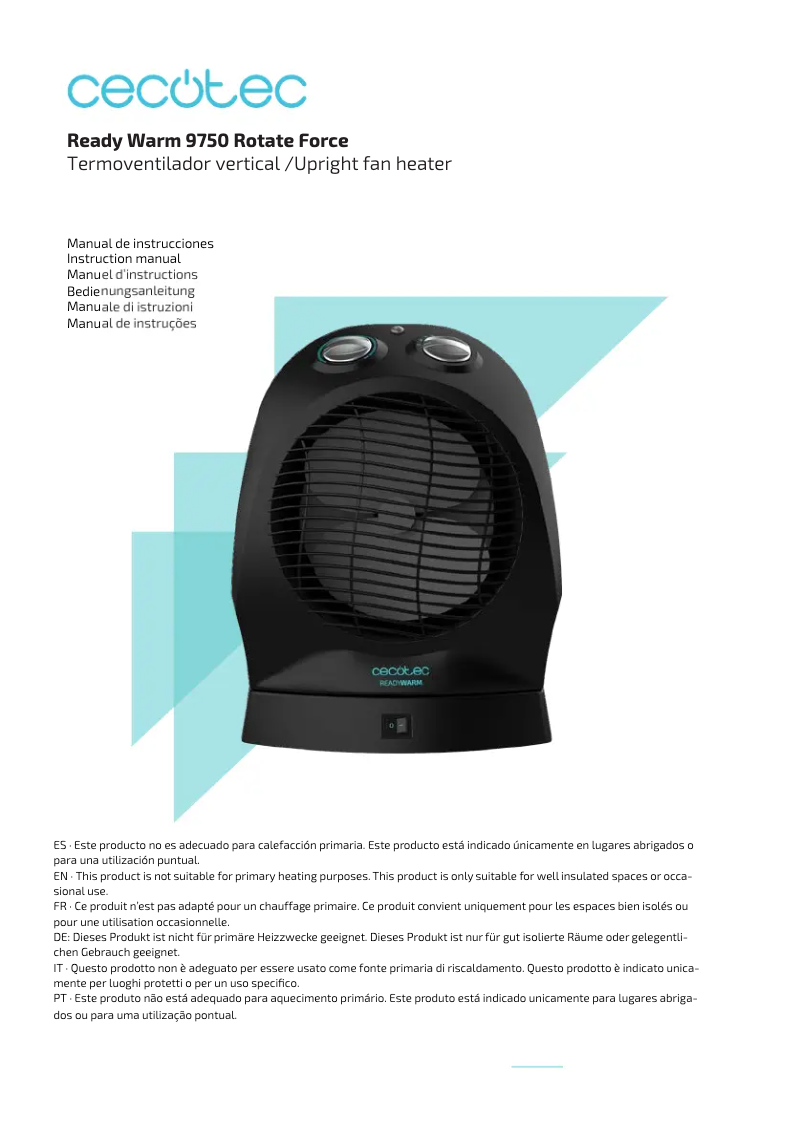 Página 1 del manual Manual de usuario Cecotec Ready Warm 9750 Rotate Force