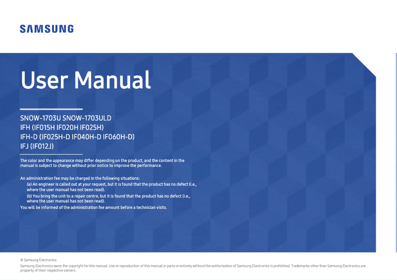 Página 1 del manual Manual de usuario Samsung LH020IFHSAS/ZA