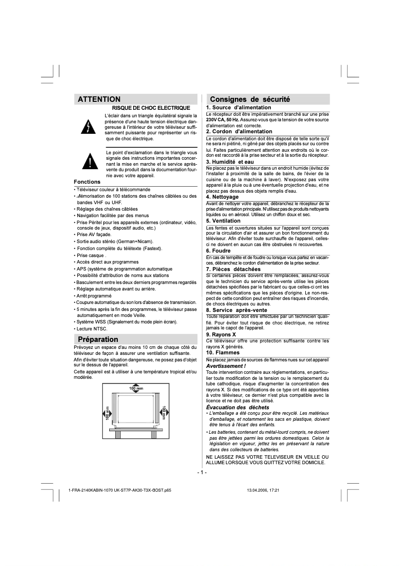 Página 1 del manual Manual de usuario Opera TV5561
