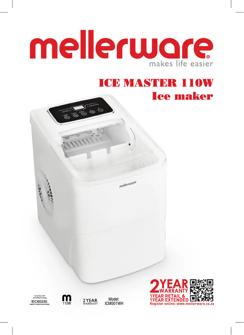 Página nº 1 - Manual de usuario Mellerware Ice Master ICM001WH
