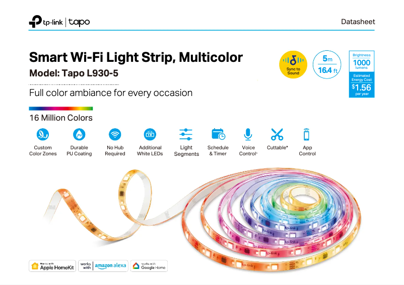 Imagen de la primera página del manual del dispositivo Tapo L930