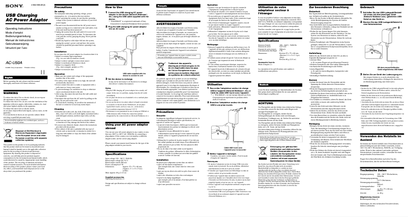 Página nº 1 - Manual de usuario Sony AC-U50A