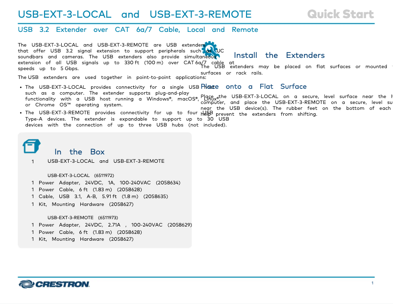 Imagen de la primera página del manual del dispositivo USB-EXT