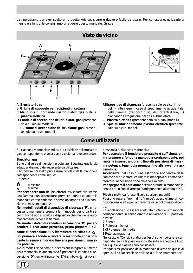 Página 1 del manual Manual de usuario Ariston Thermo PF 760 AST