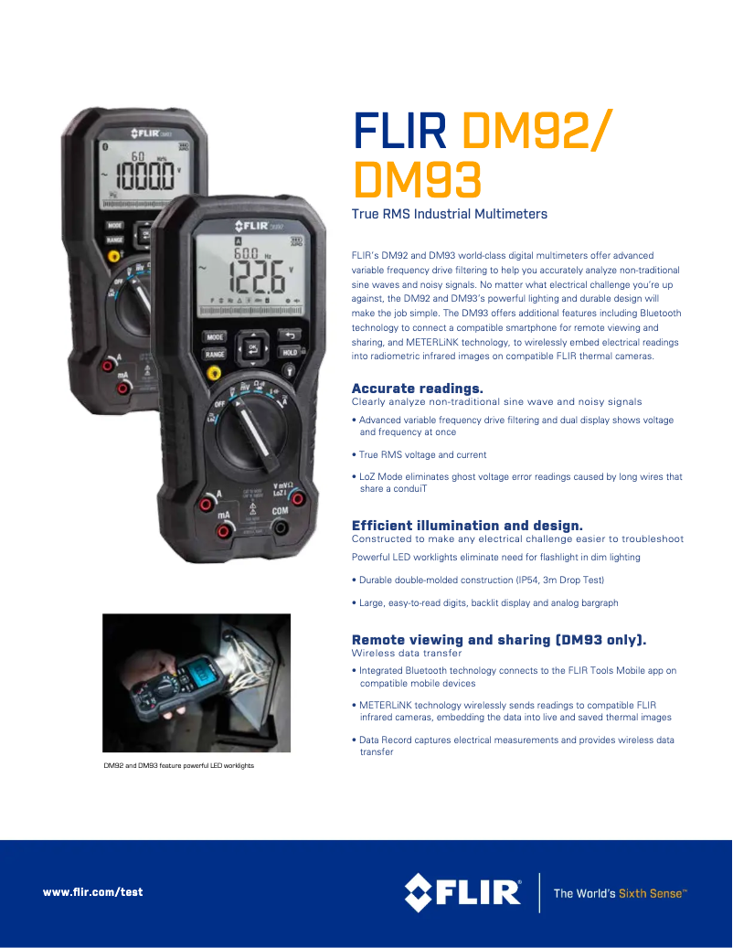 Página nº 1 - Ficha técnica FLIR DM92