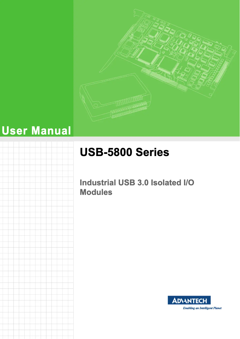 Imagen de la primera página del manual del dispositivo USB-5850-AE