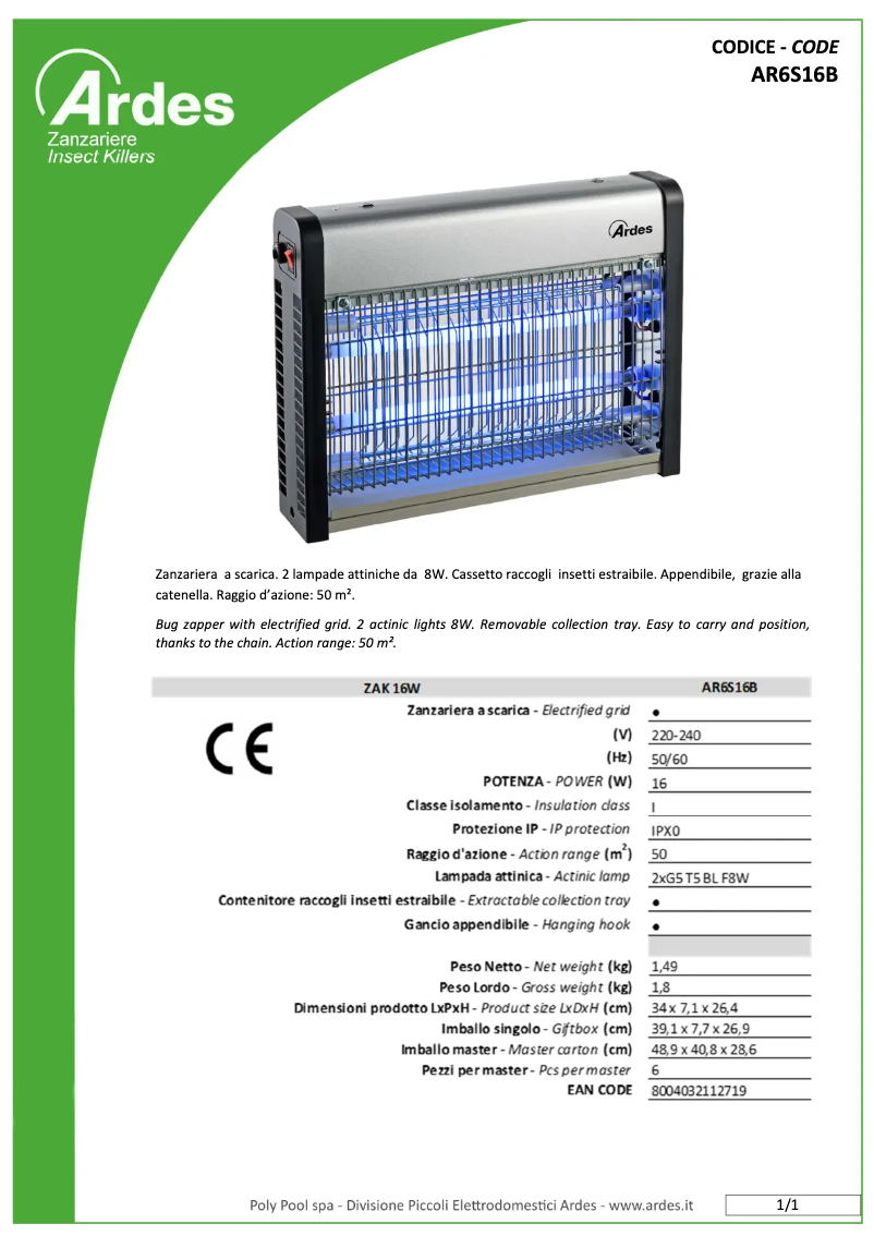 Página nº 1 - Ficha técnica Ardes AR6S16B