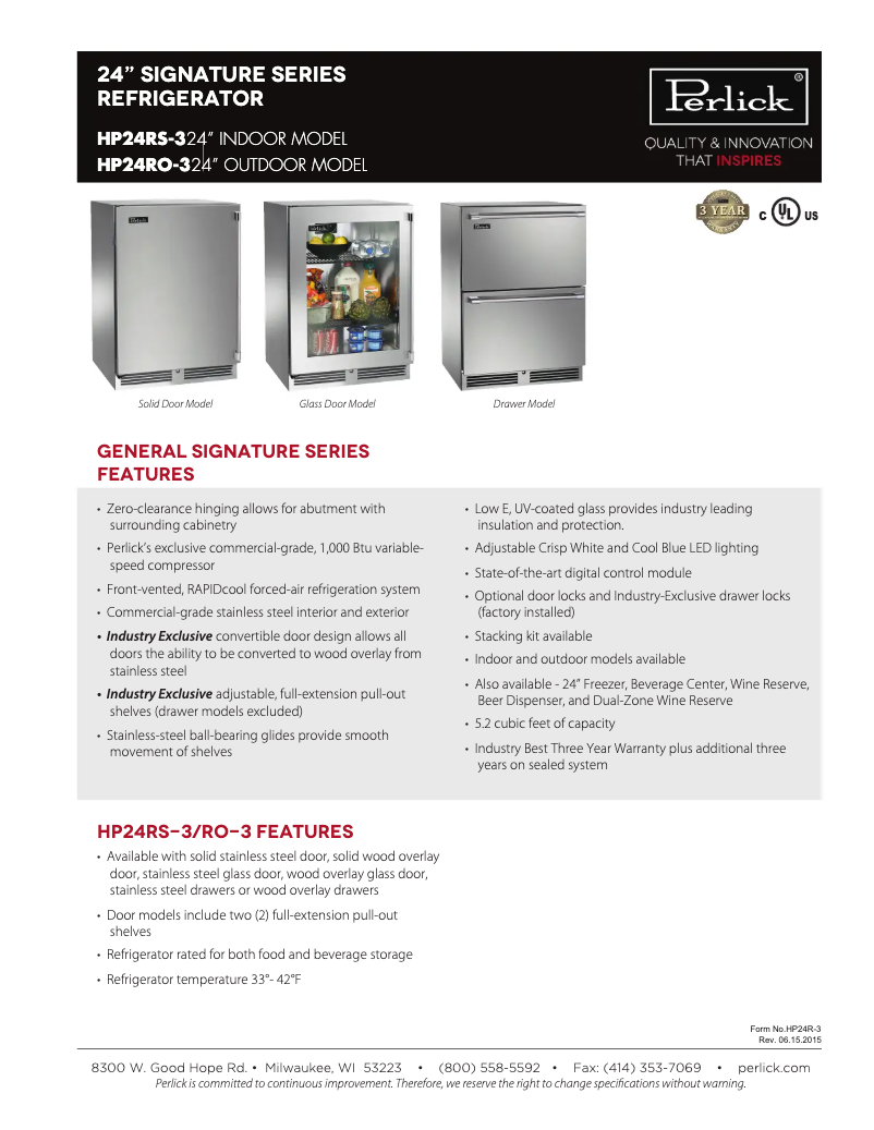 Imagen de la primera página del manual del dispositivo HP24RO-3-1R